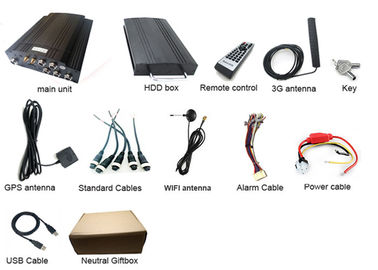 1T HDD-Auto Mobiele DVR die UPS 3G Voertuigkabeltelevisie 4 Kanaalalarmsysteem VW605 volgen
