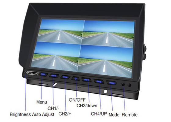 de Monitor Gespleten Scherm van de 4 kanaal het Op zwaar werk berekende DVR AHD TFT Auto voor Vrachtwagen Van Bus