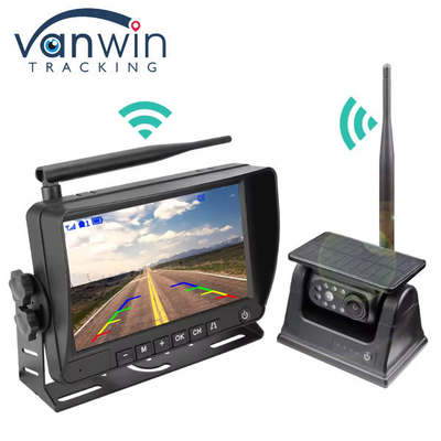 Zonne-aangedreven magnet achteruitkijkcamera 7 inch IPS Monitor Wireless 1080P DVR Kit voor Vans Trailers RV Truck Car