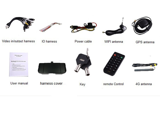 1080P4CH 3G 4G Wifi H.265 Gewapende vrachtwagen vloot tracking 4 Channel Mobile DVR