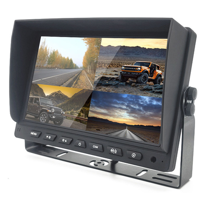 7 inch 9 inch 10 inch AHD TFT auto monitor ingebouwd in DVR voor 4 camera systeem