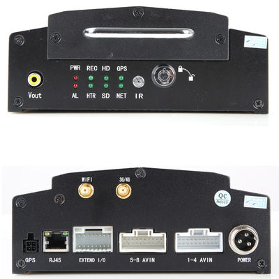 8-kanaals mobiele DVR met 3G 4G GPS en 2TB HDD-ondersteuning voor voertuig-CCTV-bewaking