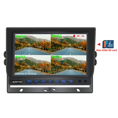 7 inch 1024*600 AHD Monitor Quad Display Auto Truck beveiligingscamera systeem met opname functie