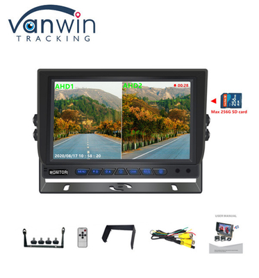 Nieuwe aankomst AHD 4CH SD Card 1080P 9 inch Quad Monitor All In One ingebouwde DVR voor Truck Bus