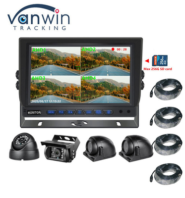 Hot Sale 9 inch 1024*600 AHD Quad Display Auto Truck beveiligingscamera systeem met opname functie