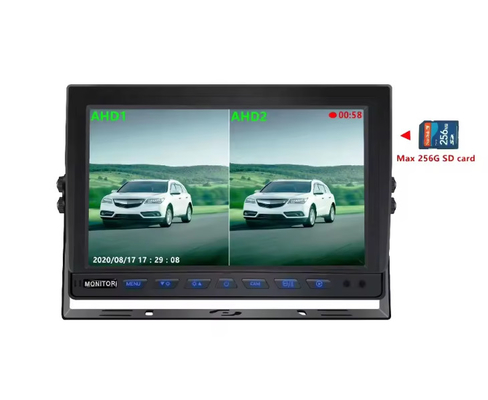 Hot Sale 9 inch 1024*600 AHD Quad Display Auto Truck beveiligingscamera systeem met opname functie