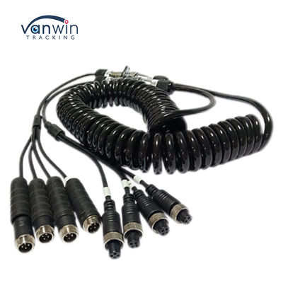 Auto Video luchtvaart Veerdraad aanhangwagen connector draad 4-pin/RCA spiraalverlenging gekrulde kabel