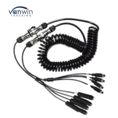 Auto Video luchtvaart Veerdraad aanhangwagen connector draad 4-pin/RCA spiraalverlenging gekrulde kabel