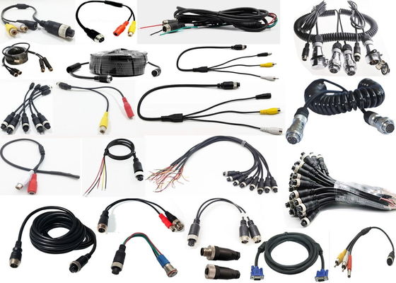 Auto Video luchtvaart Veerdraad aanhangwagen connector draad 4-pin/RCA spiraalverlenging gekrulde kabel