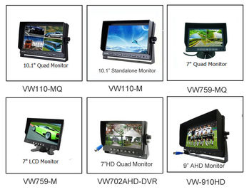 Monitor 4 van TFT LCD van de vierling Gespleten Auto Kanalen met de Ingebouwde Videoopname van DVR