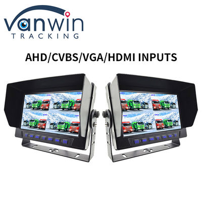 IP69K 7 / 10.1 Inch Waterdicht AHD Quad TFT Automonitor Display Voor Universele Voertuigen