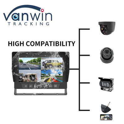 IP69K 7 / 10.1 Inch Waterdicht AHD Quad TFT Automonitor Display Voor Universele Voertuigen