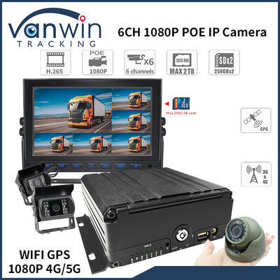 4G 6 Channel H. 265 HDD Car Mobile DVR voor beveiligingscamera voertuig