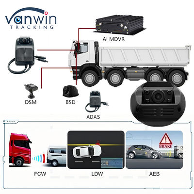 MINI 2CH 4CH 4G Dual Lens AI Dash Cam met ADAS DMS 4G GPS voor Truck Bus Taxi
