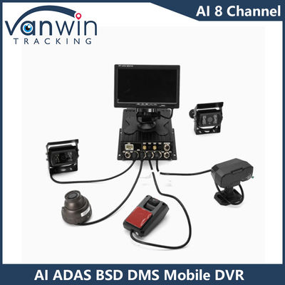 H.265 8CH HDD Mobile DVR Advanced Driving DSM ADAS BSD AI Voetgangersensorsysteem