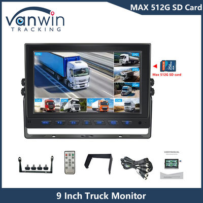 9 inch 8 Channel AHD Monitor Video 1080P Auto LCD IPS Monitor voor Bus Truck Trailer