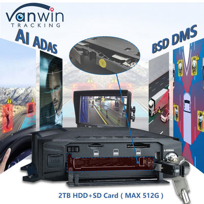 AHD 1080P 8CH 4G GPS mobiele DVR met ingebouwde ADAS DSM BSD-algoritme AI-aangedreven