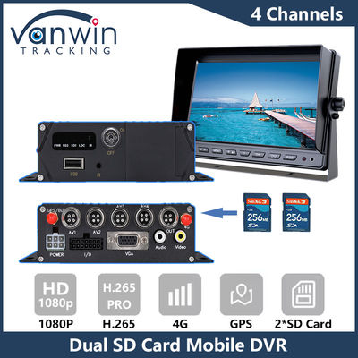 4G GPS Dual SD Card Mobiele DVR 1080P 4CH CCTV Camera Recorder Beveiliging Mobiele Tracking DVR