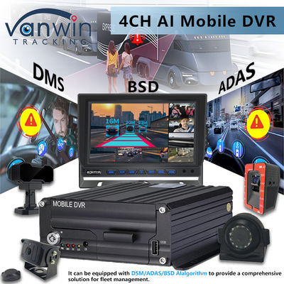 4CH 5G CMSV6 System AI Mobile DVR met GPS ADAS BSD DMS H.265 MDVR voor auto CCTV Monitor