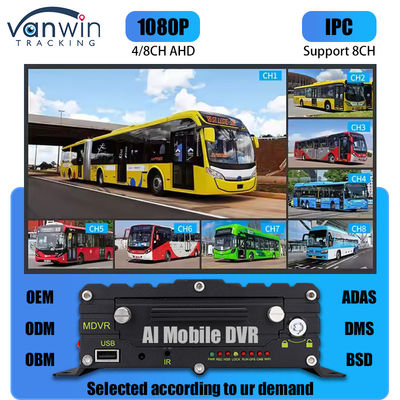 8CH AI ADAS DMS BSD Mobiele DVR HDD MDVR 2TB Ondersteuning Voertuig Volgplatform Voertuig DVR