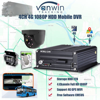 H.265 4CH 1080P HDD Mobiele DVR Voertuig CCTV Video Recorder Kit Camera System MDVR