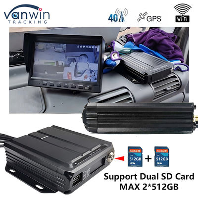 4CH dubbele SD -kaart mobiele DVR mini -maat auto zwarte doos in voertuig CCTV 4G GPS MDVR