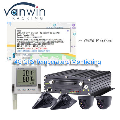 Temperatuurbewakingssysteem voor vriezertrucks 4G GPS-MDVR voor voertuigen