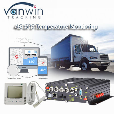 Draadloze 4CH 4G GPS-video-opnemer Temperatuurbewaking voor koelvoertuigen