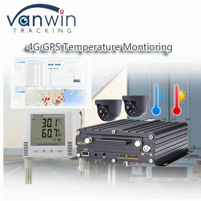 Draadloze 4CH 4G GPS-video-opnemer Temperatuurbewaking voor koelvoertuigen