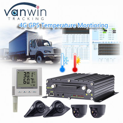 Draadloze 4CH 4G GPS-video-opnemer Temperatuurbewaking voor koelvoertuigen
