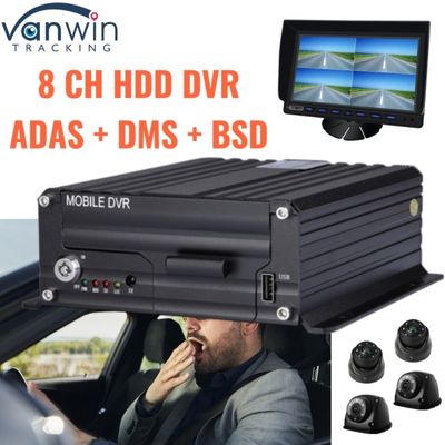 Geavanceerde 8CH AI HDD DVR met ADAS DMS BSD 4G GPS voor voertuigbeveiligingsbewaking