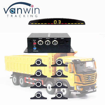 LCD-scherm met 12 sensoren, omgekeerde back-up assistentie, radar, parkeermonitor, systeem voor 5M zware vrachtwagens