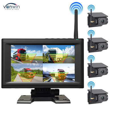 7 inch draadloos IPS-scherm Automonitor Kit met 4 zonnecamera's Ondersteun IR-nachtzicht en gemakkelijk te installeren