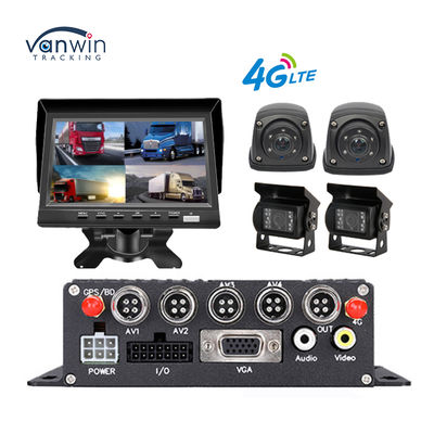 Professionele 4CH 1080P MDVR voor vrachtwagens met 7" monitor, 4G/GPS waterdichte camera & achteruitrijhulp - Alles-in-één wagenparkbeheeroplossing