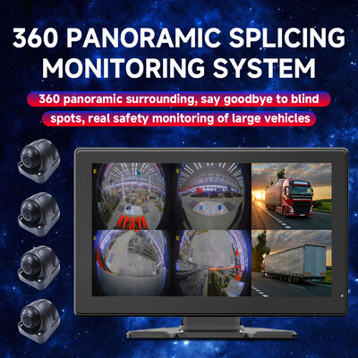 AI MDVR Surround View-systeem met vier Fisheye-camera's Nachtzicht en High Frame Rate Recording voor zware voertuigen