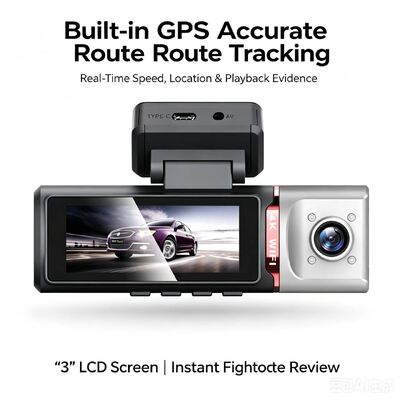 3-kanaals AI 4G Dash Camera 4K Front, ADAS & DMS, GPS-tracking, 24/7 parkeermonitor