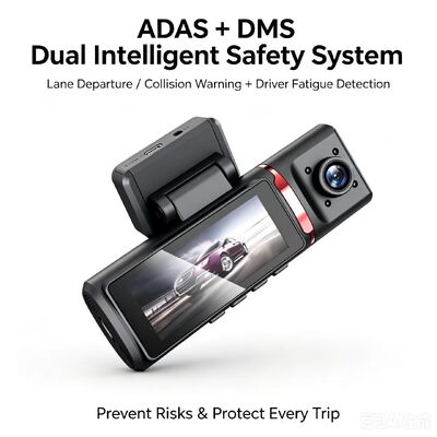 3-kanaals AI 4G Dash Camera 4K Front, ADAS & DMS, GPS-tracking, 24/7 parkeermonitor