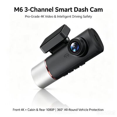 3-kanaals AI 4G Dash Camera 4K Front, ADAS & DMS, GPS-tracking, 24/7 parkeermonitor