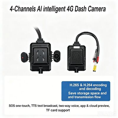 24V 4CH AI Dash Cam Kit Voertuigbeveiligingscamera DVR met DMS ADAS BSD zijcamera voor vrachtwagen / bus