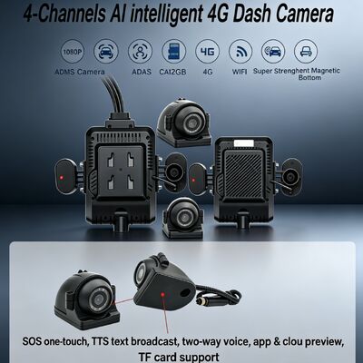24V 4CH AI Dash Cam Kit Voertuigbeveiligingscamera DVR met DMS ADAS BSD zijcamera voor vrachtwagen / bus