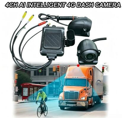 Voor- en achterkamera 4CH ADAS DMS Auto Video Recorder met 4G GPS WIFI Magnetische camera voor vrachtwagen