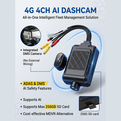 Heavy Duty Truck 4G Dash Recorder met ADAS BSD - GPS-telematica-vlootcamera met SOS-paniekknop