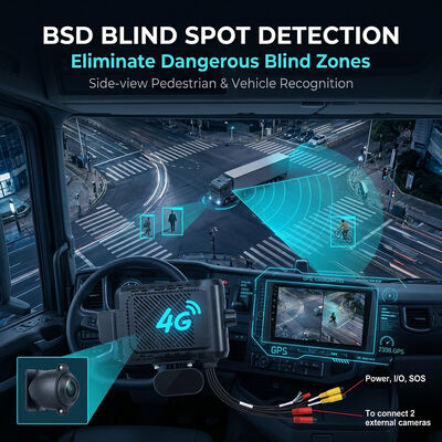 Heavy Duty Truck 4G Dash Recorder met ADAS BSD - GPS-telematica-vlootcamera met SOS-paniekknop
