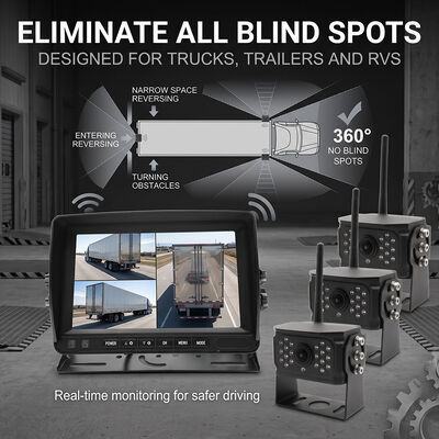Digitaal draadloos back-upcamerasysteem 9" touchscreen monitor nul vertraging extra lange afstandssignaalkit voor reis trailer camper