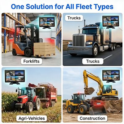 10.1 Inch Touch DVR Monitor with 360 AI BSD and LED Alarm Reduces Accidents for Forklifts Trucks Agricultural Vehicles