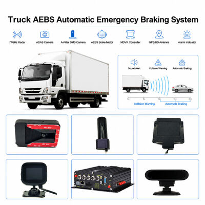 Vehicle Automatic Emergency Braking System Truck Collision Avoidance AEBS with ADAS+DMS