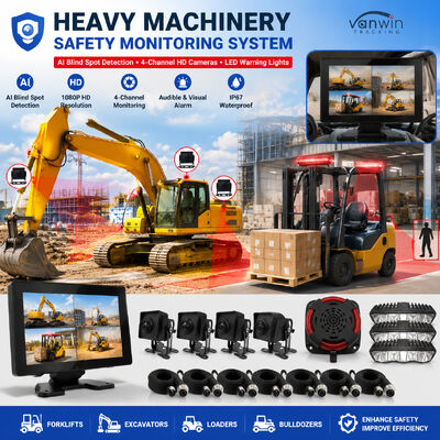 4CH AI BSD Vorklift Safety Monitoring System 1080P Camera/display en LED Alarm Light/geschikt voor zware machines