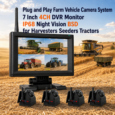 Plug and Play 1 - 4CH 720P Draadloos Magnetisch Camerasysteem 7" Monitor BSD Alarm Oplaadbaar voor Vrachtwagen Camper Trailer Landbouwmachines
