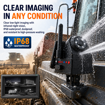 Plug and Play 1 - 4CH 720P Draadloos Magnetisch Camerasysteem 7" Monitor BSD Alarm Oplaadbaar voor Vrachtwagen Camper Trailer Landbouwmachines