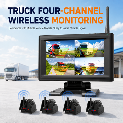 Plug and Play 1 - 4CH 720P Draadloos Magnetisch Camerasysteem 7" Monitor BSD Alarm Oplaadbaar voor Vrachtwagen Camper Trailer Landbouwmachines